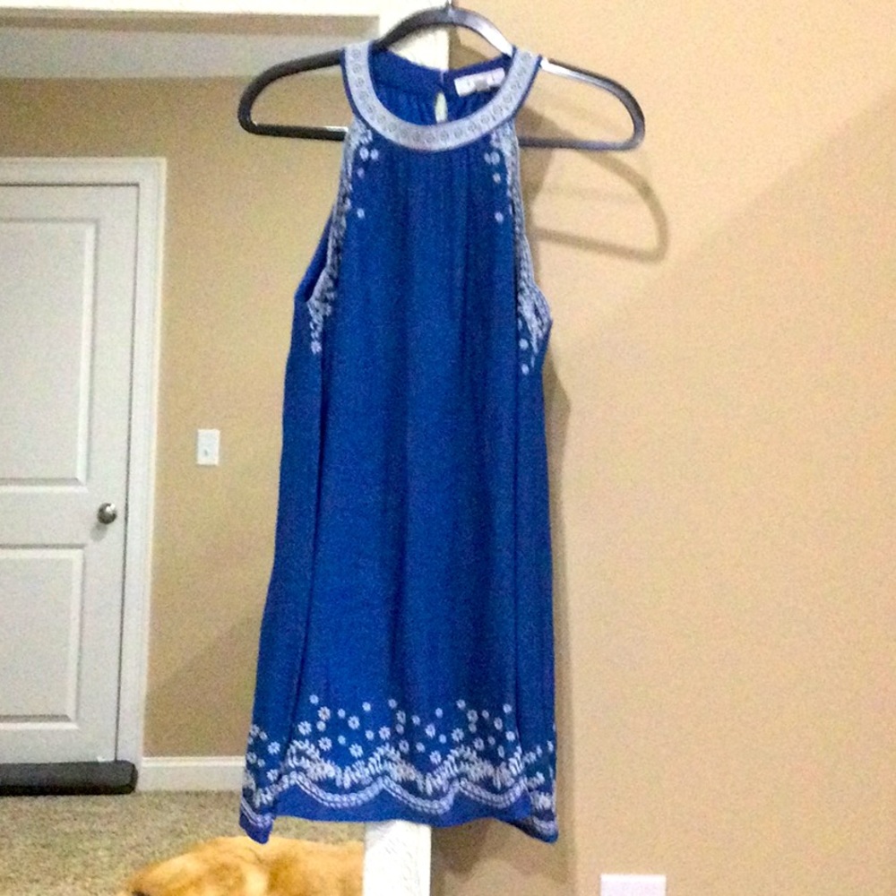 Blue sleeveless dress